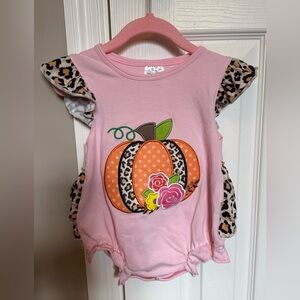 Pink Pumpkin with Leopard Pattern Fall Bubble